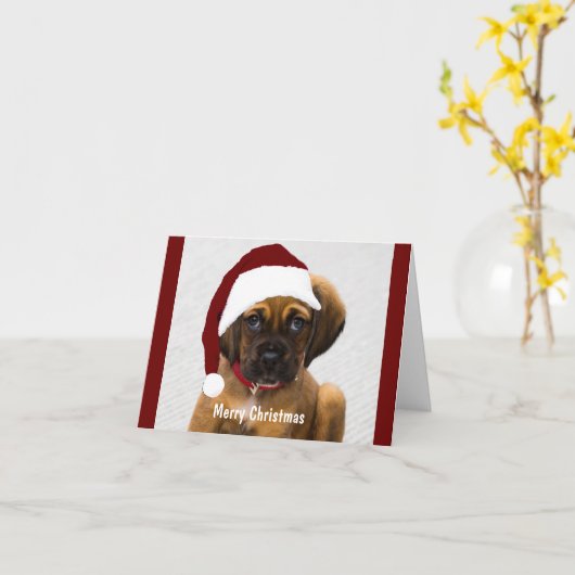 クリスマスのペットカスタム写真パーソナライズされたスタイリッシュ カード (黄色い花)