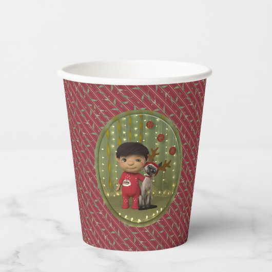クリスマスのペットフレンド紙コップ 紙コップ (正面)