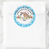 クリスマスのペットフードパーソナライズされたドッグ ラウンドシール (バッグ)