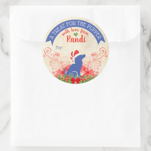 クリスマスのペットフードパーソナライズされたドッグ ラウンドシール (バッグ)