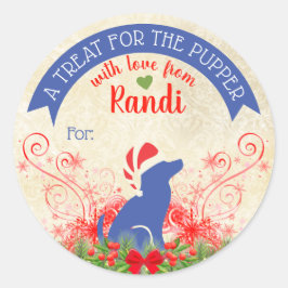 クリスマスのペットフードパーソナライズされたドッグ ラウンドシール