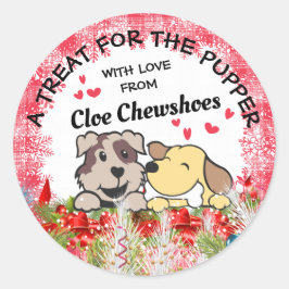 クリスマスのペットフードパーソナライズされたドッグ ラウンドシール