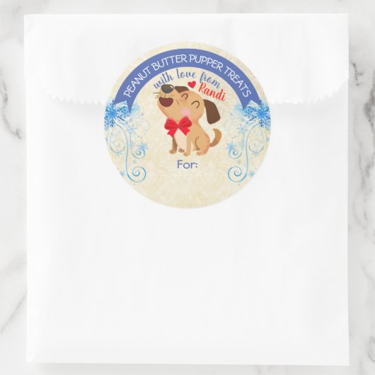 クリスマスのペットフードパーソナライズされたドッグ ラウンドシール (バッグ)