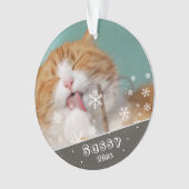クリスマスのペット 猫 写真の記念品 オーナメント (正面)