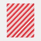 クリスマスのペパーミントキャンディストライプ フリースブランケット (正面)