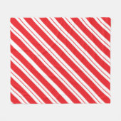 クリスマスのペパーミントキャンディストライプ フリースブランケット (正面(横))