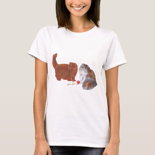 クリスマスのペルシャ猫 Tシャツ (正面)