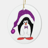 クリスマスのペンギンのおもしろデザイン セラミックオーナメント (左)