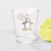 クリスマスのペンギンのサンタのいけないリスト ショットグラス (裏面)