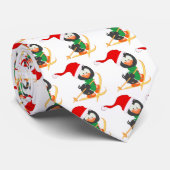 クリスマスのペンギンのスキー ネクタイ (ロール)