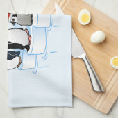 クリスマスのペンギンのパーティー キッチンタオル (四つ折り)