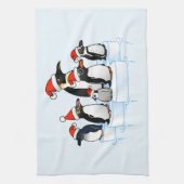 クリスマスのペンギンのパーティー キッチンタオル (縦)