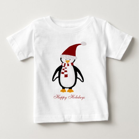 クリスマスのペンギンのベビーのTシャツ ベビーTシャツ (正面)