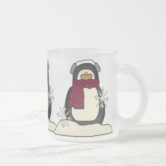クリスマスのペンギンのマグ フロストグラスマグカップ (右)