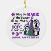 クリスマスのペンギンのループス セラミックオーナメント (裏面)