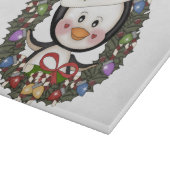 クリスマスのペンギンの休日のリース カッティングボード (角)