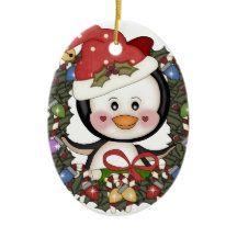 クリスマスのペンギンの休日のリース