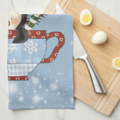 クリスマスのペンギンの台所タオル キッチンタオル (四つ折り)