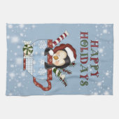 クリスマスのペンギンの台所タオル キッチンタオル (横)