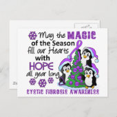 クリスマスのペンギンの嚢胞性線維症 シーズンポストカード (正面/裏面)