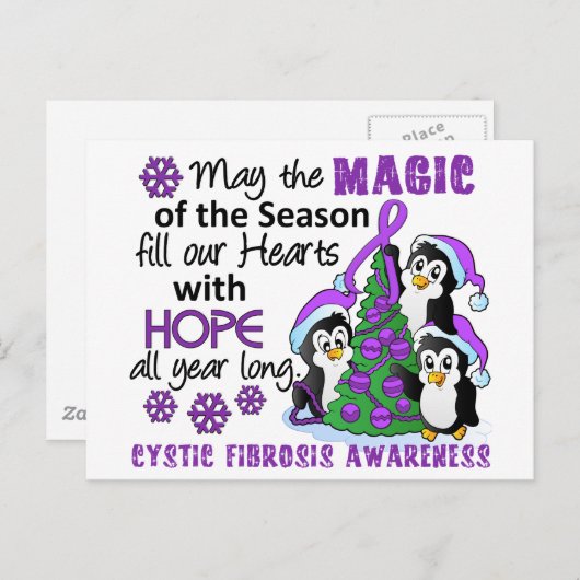 クリスマスのペンギンの嚢胞性線維症 シーズンポストカード (正面/裏面)