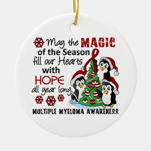 クリスマスのペンギンの多発性骨髄腫 セラミックオーナメント (正面)