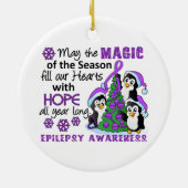 クリスマスのペンギンの癲癇 セラミックオーナメント (裏面)