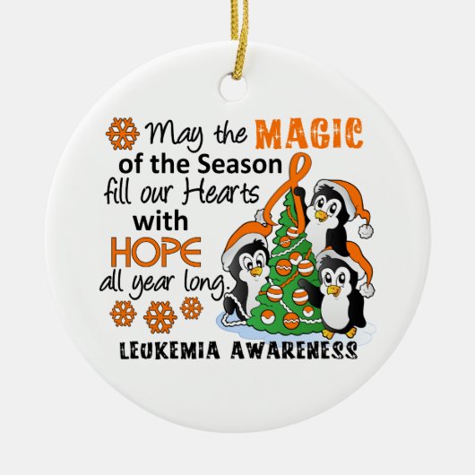 クリスマスのペンギンの白血病 セラミックオーナメント (正面)