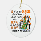 クリスマスのペンギンの白血病 セラミックオーナメント (左)