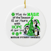 クリスマスのペンギンの筋ジストロフィー セラミックオーナメント (裏面)