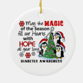 クリスマスのペンギンの糖尿病 セラミックオーナメント (裏面)