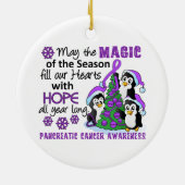 クリスマスのペンギンの膵臓癌 セラミックオーナメント (裏面)