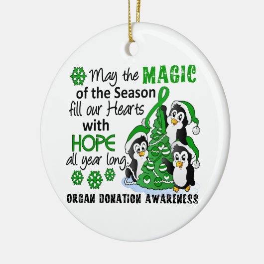 クリスマスのペンギンの臓器提供 セラミックオーナメント (左)