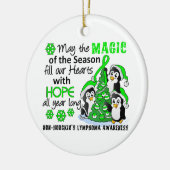 クリスマスのペンギンの非Hodgkin'sリンパ腫 セラミックオーナメント (左)