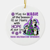 クリスマスのペンギンのChiariの奇形 セラミックオーナメント (正面)