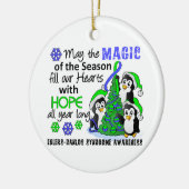 クリスマスのペンギンのEhlers DanlosシンドロームEDS セラミックオーナメント (左)