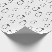 クリスマスのペンギンパターン-クリスマスのギフト ラッピングペーパー (角)