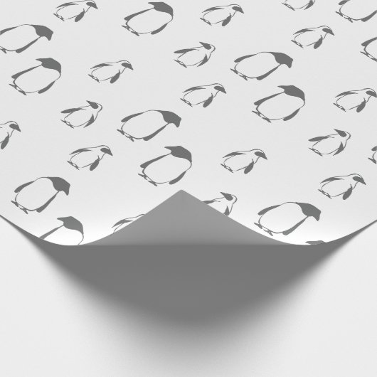 クリスマスのペンギンパターン-クリスマスのギフト ラッピングペーパー (角)