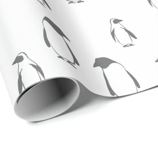 クリスマスのペンギンパターン-クリスマスのギフト ラッピングペーパー (ロールコーナー)