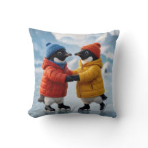 クリスマスのペンギンペア アイススケート