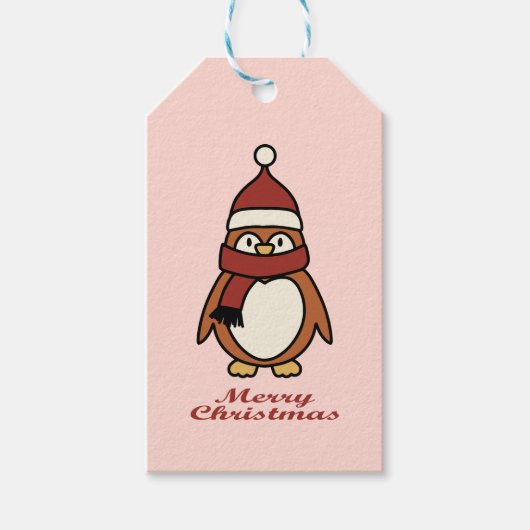 クリスマスのペンギン ギフトタグ (正面)