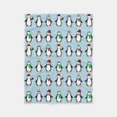 クリスマスのペンギン フリースブランケット (正面)