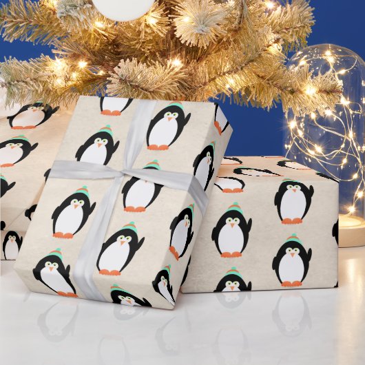 クリスマスのペンギン ラッピングペーパー (クリスマス)