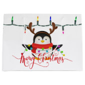 クリスマスのペンギン ラージペーパーバッグ (正面)