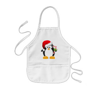 クリスマスのペンギン 子供用エプロン