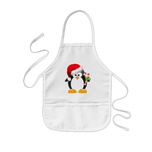 クリスマスのペンギン 子供用エプロン (正面)