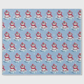 クリスマスのペンギン　氷山にて ラッピングペーパー (フラット)