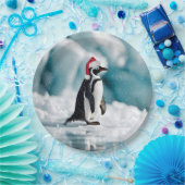 クリスマスのペンギン 氷山の上 ペーパープレート (パーティー)