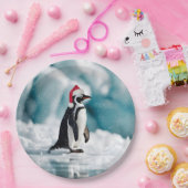 クリスマスのペンギン 氷山の上 ペーパープレート (パーティー)