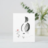 クリスマスのペンギン、Sumi-e シーズンポストカード (スタンド正面)